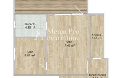 Dvoiposoban stan na prodaju, Slavija, 42m2 + 15m2 terasa